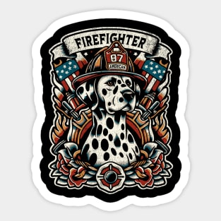 Firefighter Dalmatian - Textured Sticker